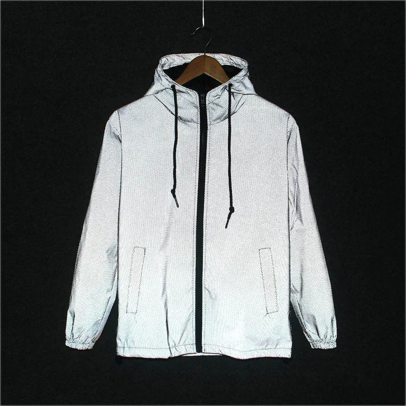 3M Reflective Jackets Men Women Hip Hop Windbreaker 3M Reflective
