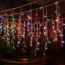 Рождественский светодиодный занавес, сосулька, 5 м, дроп, 0,4 м, 0,5 м, 0,6 м, светодиодный светильник, гирлянда, рождественские украшения для