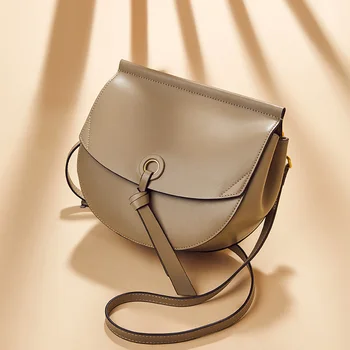 

Genuine Leather Bag Ladies Wide Strap Messenger Bags Saddle Bag High Quality Cow Leather Women Shoulder Crossbody Bags 2019