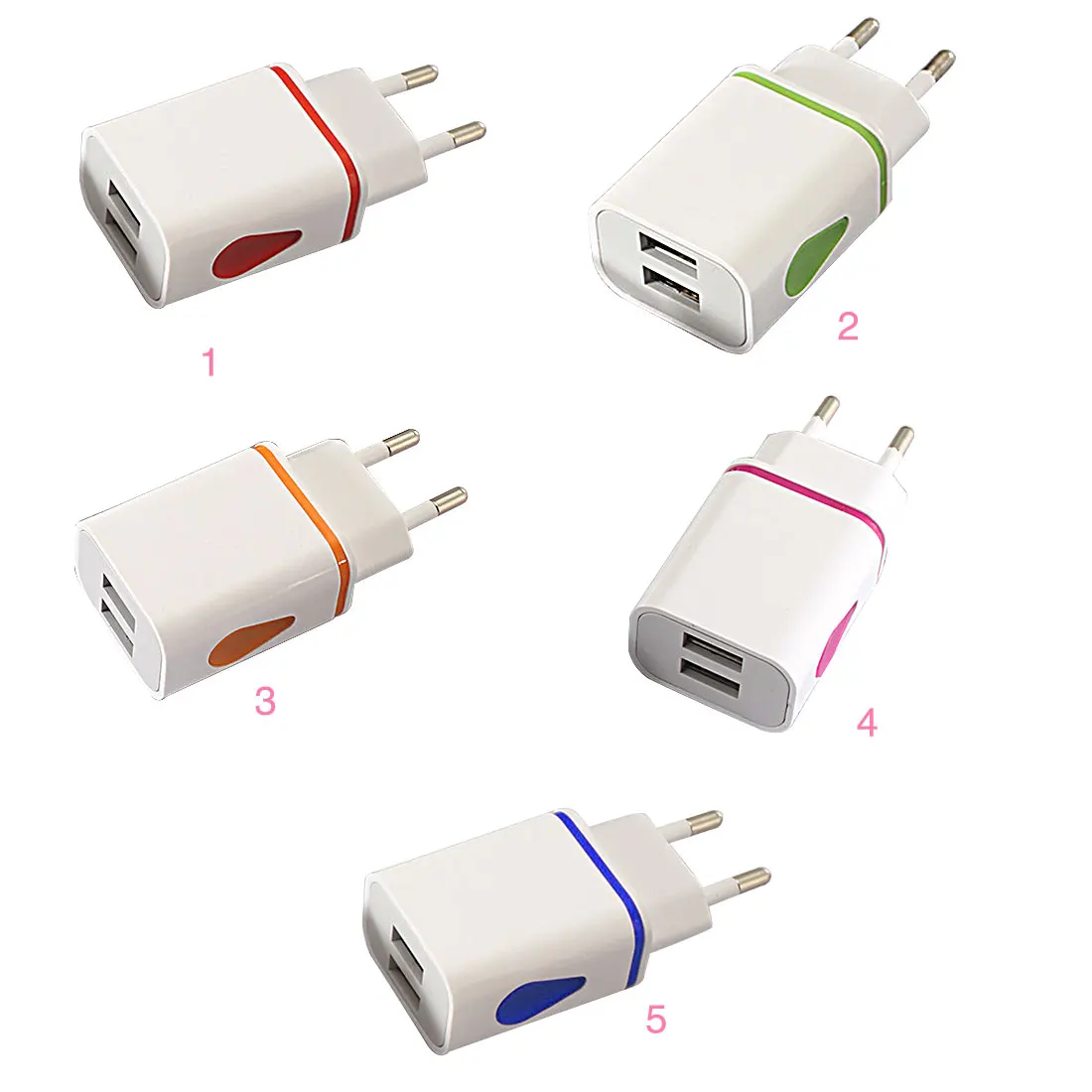 Etmakit Pro Smart Phones Quick Charge LED USB 2 Port Wall Home Travel AC Charger Adapter