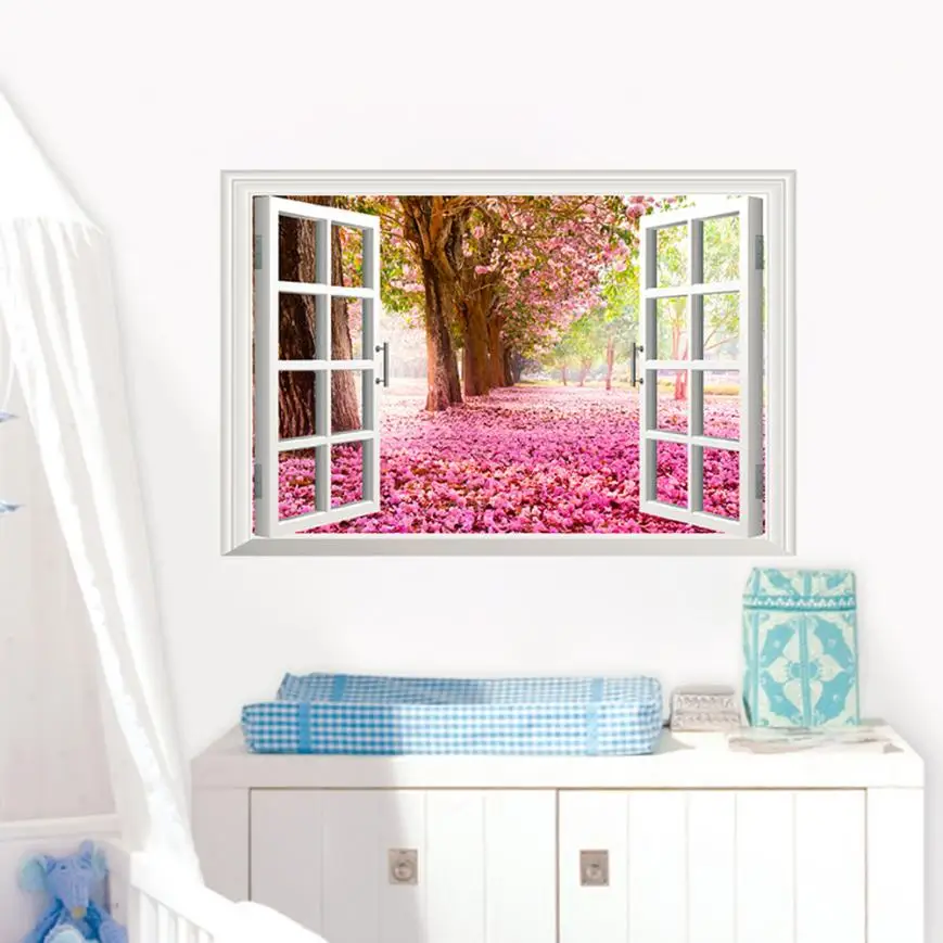 Home Decor 3D окна Cherry Blossom дерево Книги по искусству Home Decor Wall Стикеры Наклейки на стены Стикеры дома Deco mirror AU8 Home Decor 3D окна Cherry Blossom дерево Книги по искусству Home Decor Wall Стикеры Наклейки на стены Стикеры дома Deco mirror AU8