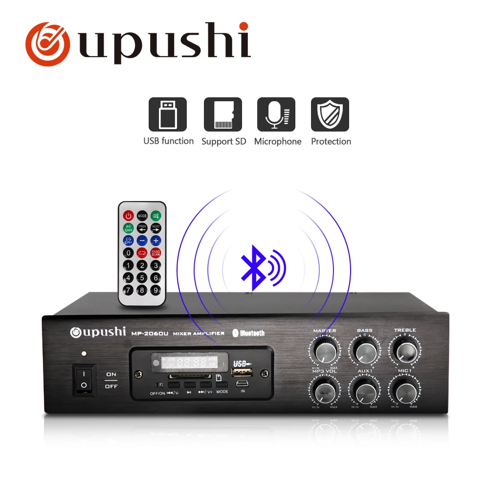 Bluetooth усилитель Oupushi 60 Вт 80 мини aduio цифровой стереозвук с usb sd пультом