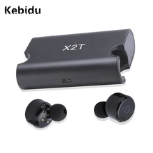 Kebidu оригинальные Супер Мини X2T Bluetooth 4,2 наушники настоящие Беспроводные наушники с зарядным устройством коробка наушники для iphone 8 android