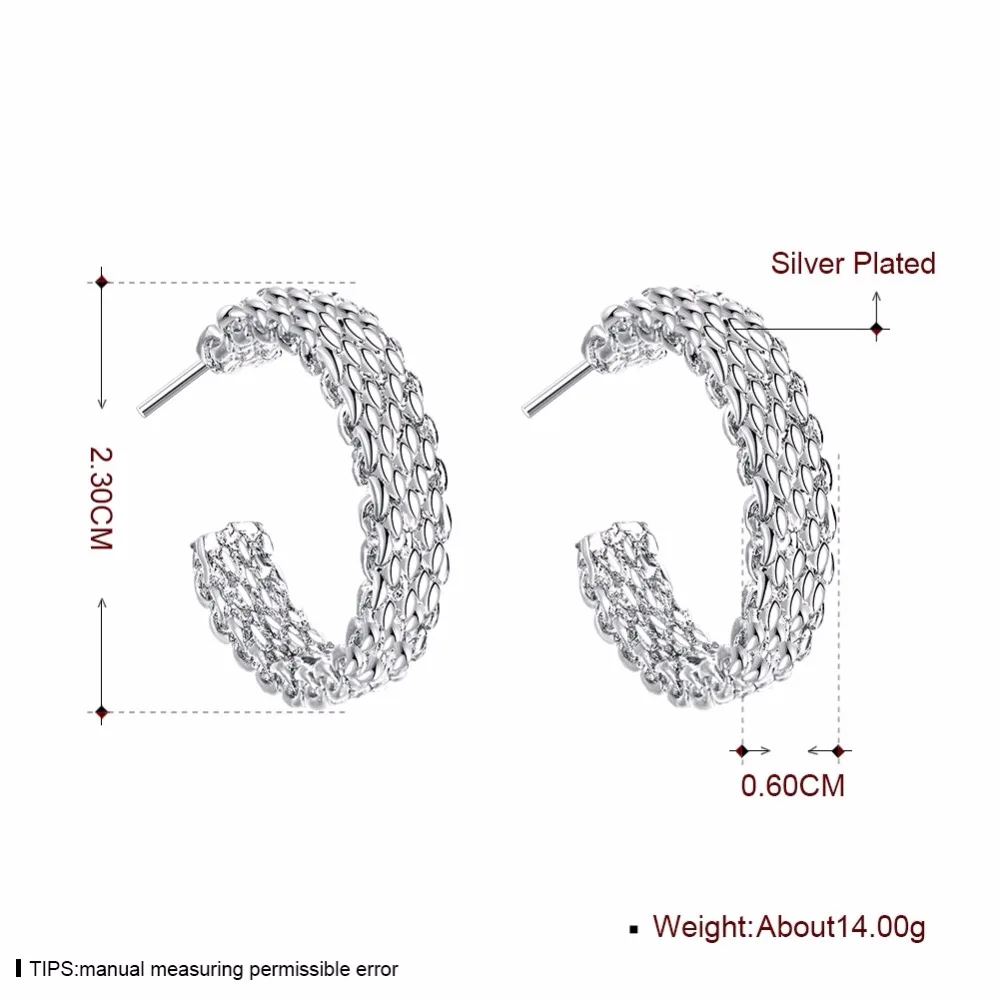 CHUKUI women silver round hoop earrings woman wholesale free shipping christmas gifts fashion jewelry metal half hoop earing  (4)