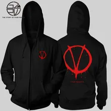 Gzpw cosplay 2018 autumn and winter V for Vendetta fashion plus velvet zipper cardigan sweater jacket men
