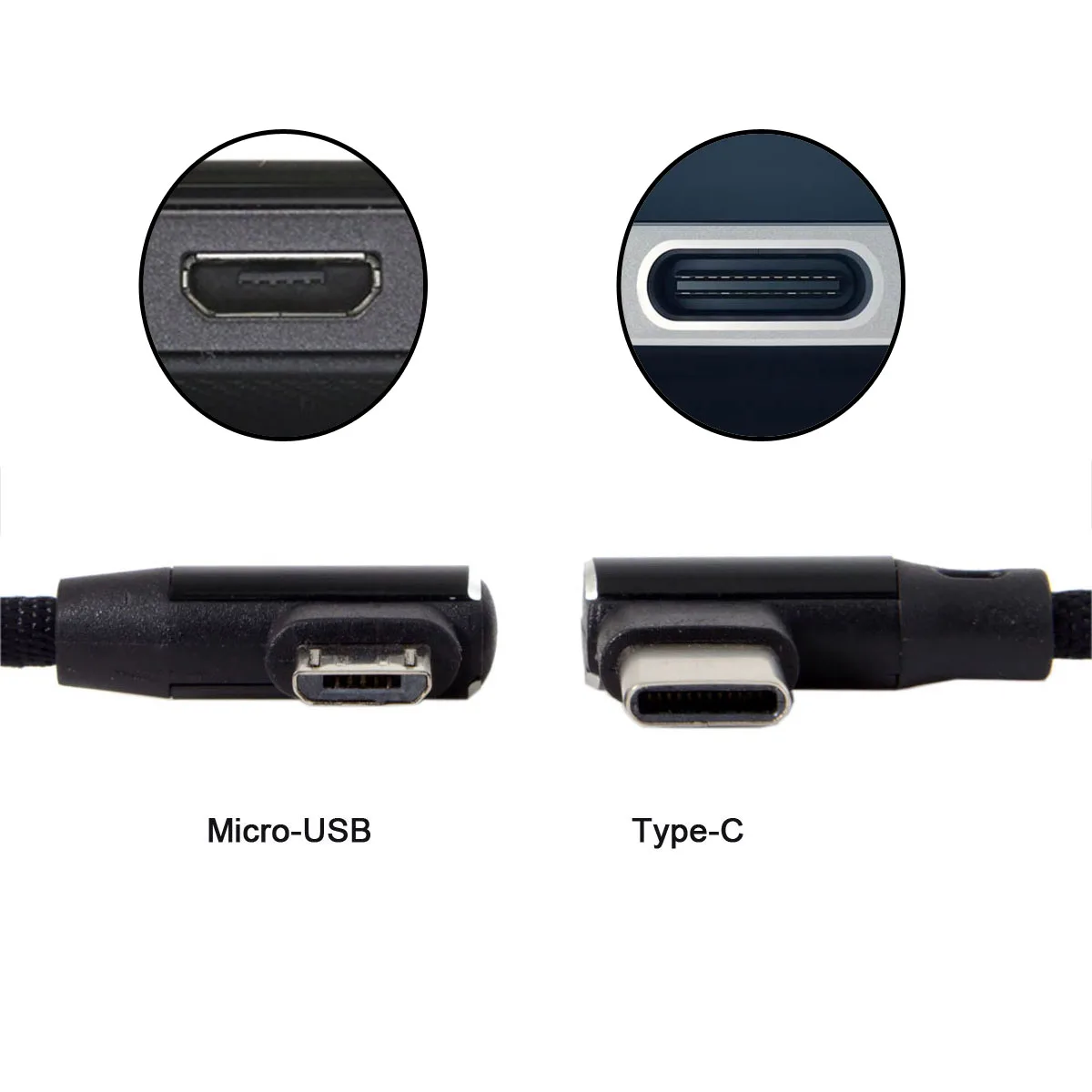 CYDZ Micro USB 5Pin/USB-C 3 1 Type-C влево и вправо Угловой 90 градусов 2 0 кабель для передачи