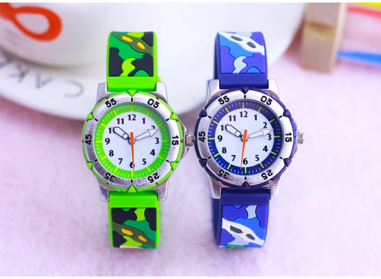 

WL Children Youth Men's Cool Boy Silicone Quartz Watch 3D Student Camouflage Student Gift Watch