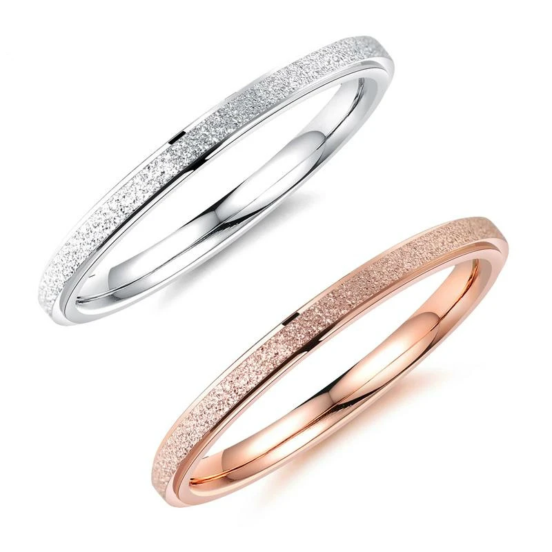 

Rose Gold Frosted Surface Simple Fashion Rings for Women Korean Style Jewellery Silver Color for Female Statement Ring 2019 Anel
