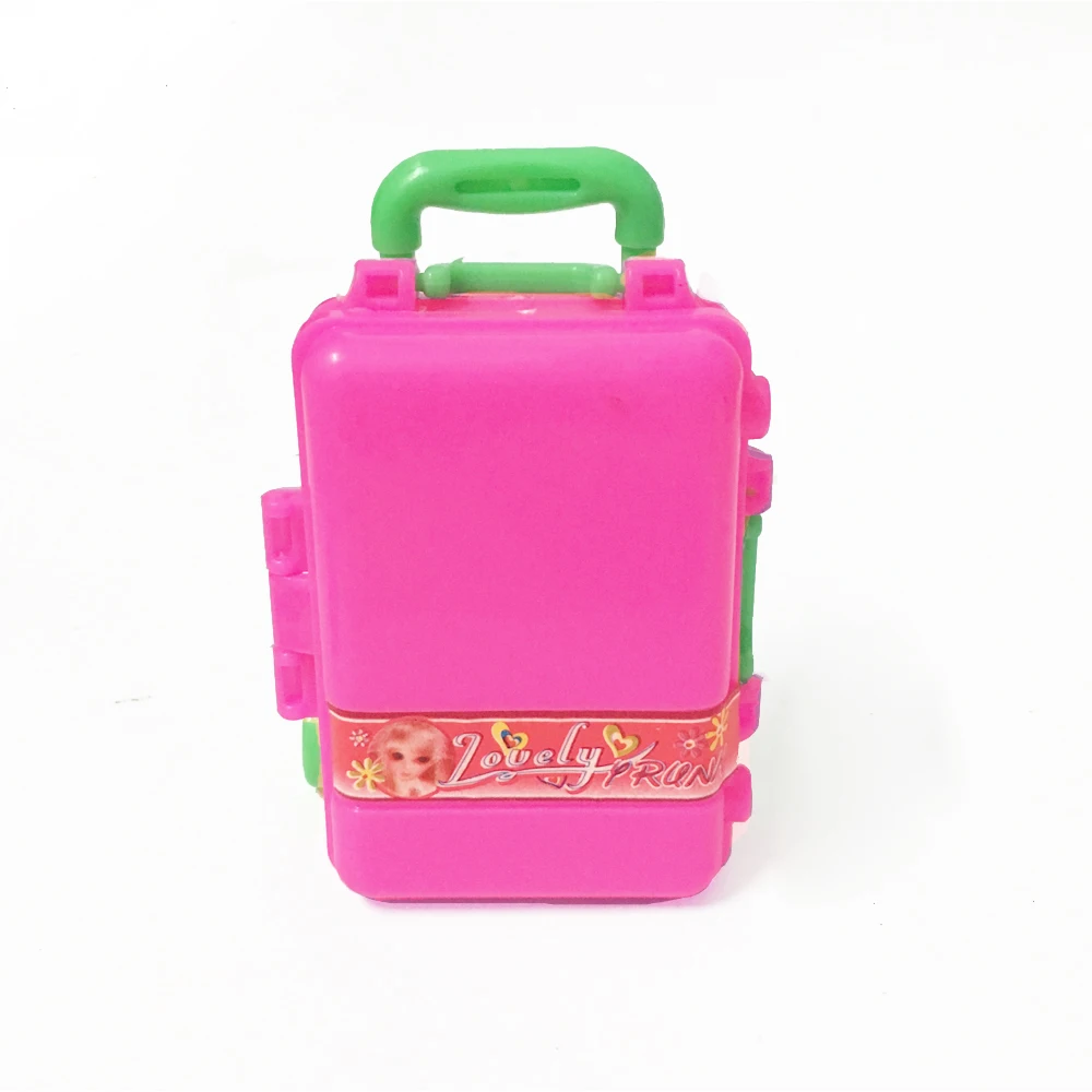 3D Kid Travel Train Suitcase Luggage Case Doll Dress Storage Case Toys For Joint 1 6