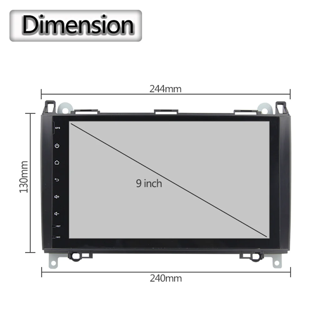 Flash Deal Eunavi 1 Din Auto Radio Android 9 For Mercedes/Benz/Sprinter/Viano/Vito/B-class/B200/B180 Car Multimedia Video DVD Player GPS FM 2