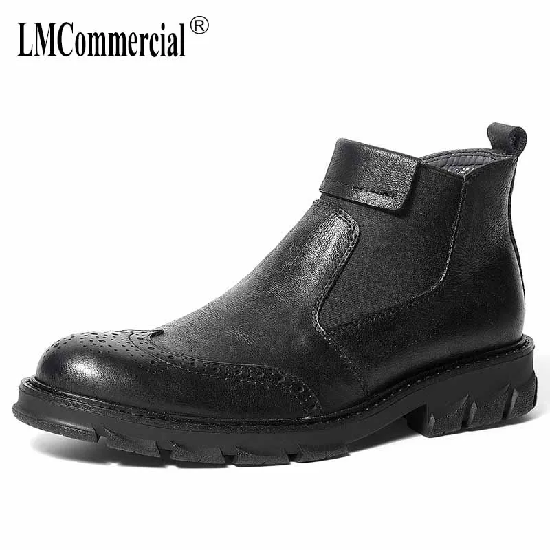

Genuine leather Martin boots men high top shoes retro British Chelsea boots men's Martin boots all-match cowhide casual shoes