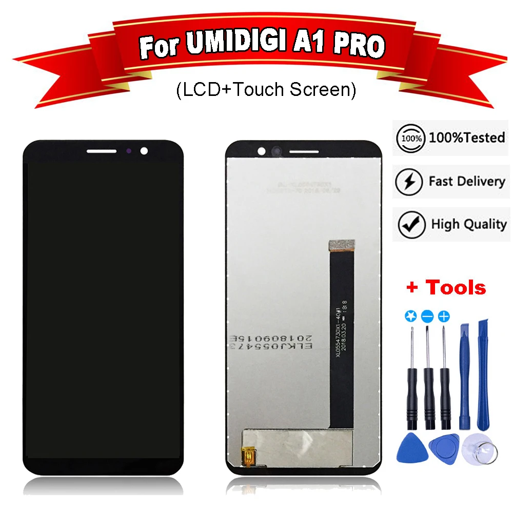 ЖК-дисплей 5 дюйма для UMIDIGI A1 PRO + запасные части инструмент ремонта сенсорного