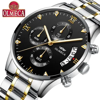 

OLMECA Top Brand Luxury Men's Watches Sport Quartz Analog Man Military Waterproof Watch Relogio Masculino Stainless Steel