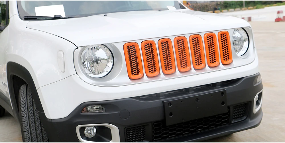 Apto para Jeep Estilo do Carro Shineka Auto Frente Malha Grades Inserir Capa Guarnição Adesivo Renegado 2020-2020 Acessórios 9 Automóveis e motos