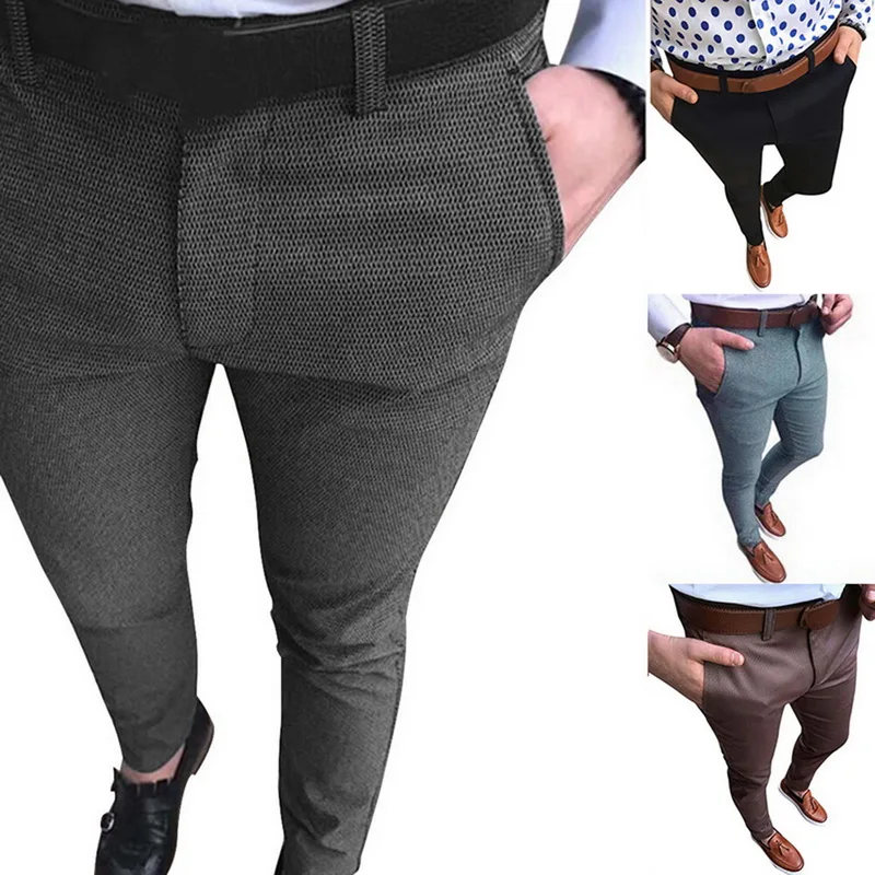 

Drop shipping LOOZYKIT 2019 Europe and the new explosion models solid color fit comfortable pants men's suit pants