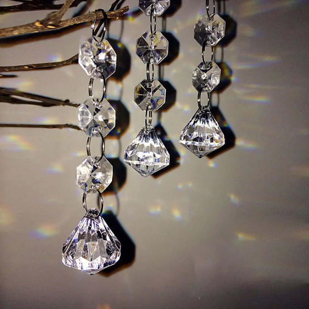 10 Pcs Christmas Acrylic Crystal Diamond Beads String Drops Pendant