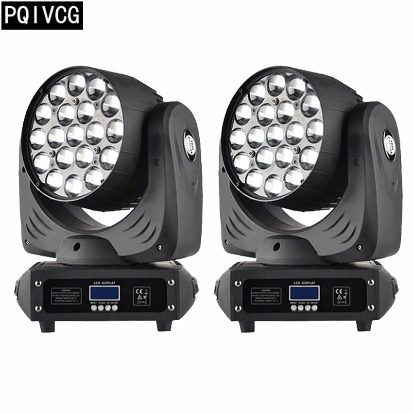 

2pc/19x12w Zoom moving head light rgbw 4in1 dmx Zoom Dyeing moving head light professional disco equipment