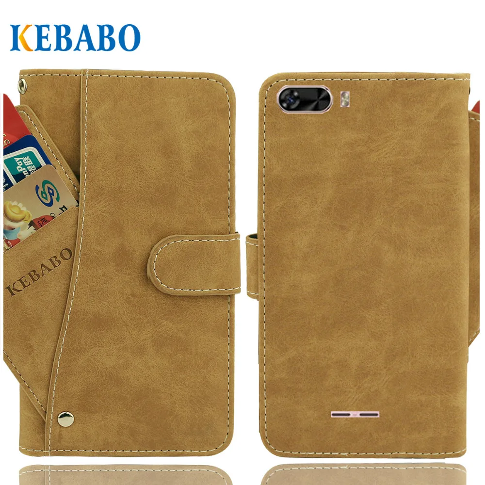 

Vintage Leather Wallet BQ BQ-5520L Silk Case 5.45" Luxury 3 Front Card Slots Cover Magnet Stand Phone Protective Bags