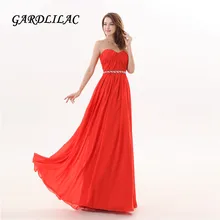 chiffon sweetheart crystals A-Line red long evening dress plus size formal evening party dress vestido de festa longo