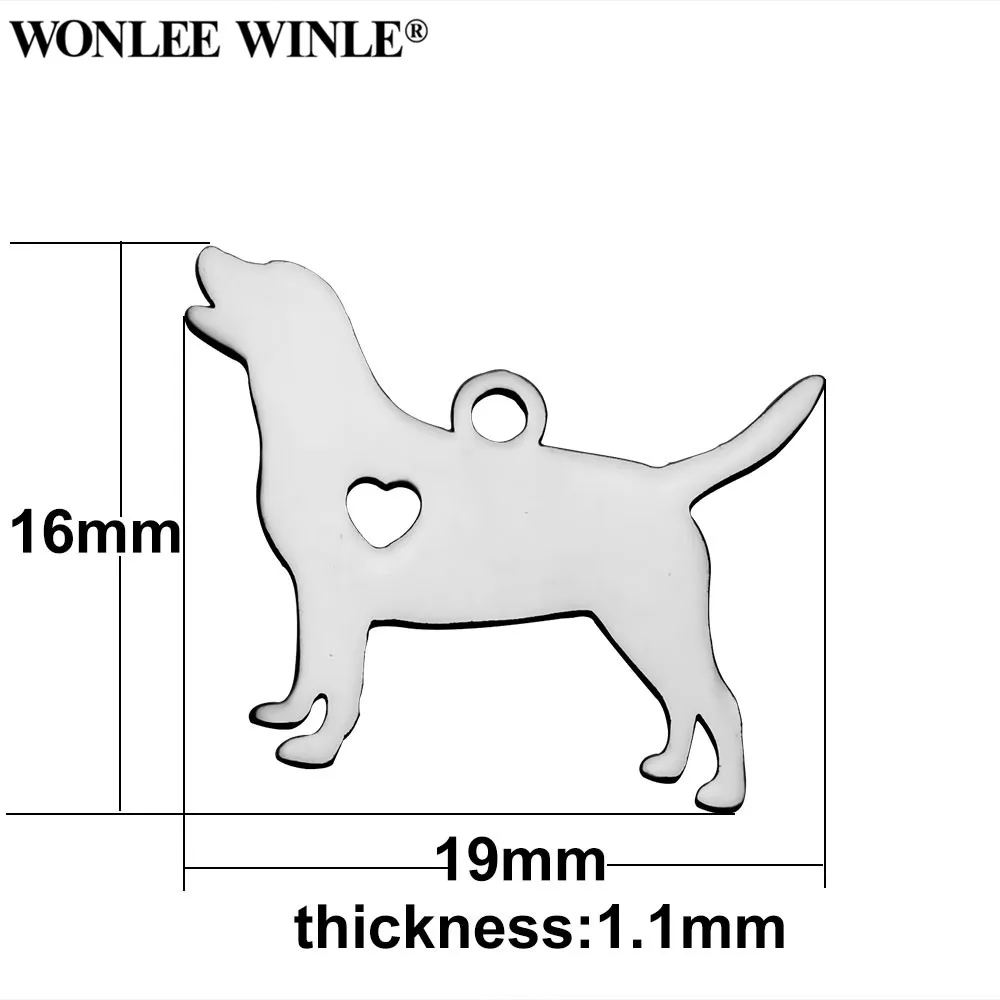 Wonlee Winle DIY полностью полированная нержавеющая сталь 316l любовь моя собака животные Подвески для браслета Ожерелье Изготовление ювелирных изделий - Окраска металла: As pics