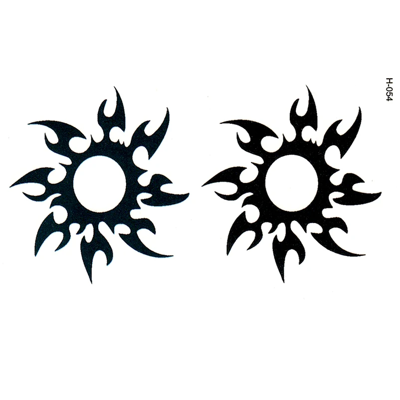 Моделирование герб с солнцем мужчины и женщины водонепроницаемые татуировки наклейки Модные татуировки окрашенные узор одноразовый колпачок шрамы