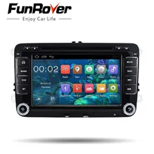 Funrover Quad Core Android 8.0 car dvd player gps 2 Din 7 Inch For Volkswagen VW Skoda POLO PASSAT CC TIGUAN B6 golf 5 Fabia Cam