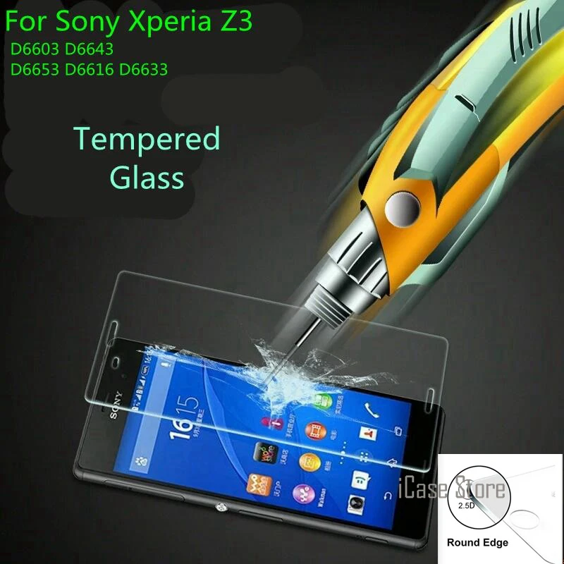 

9H Premium Tempered Glass For Sony Xperia Z3 L55 Screen Protector Film FOR sony z3 l 55 d6603 d6643 d 6603 6643 case cover