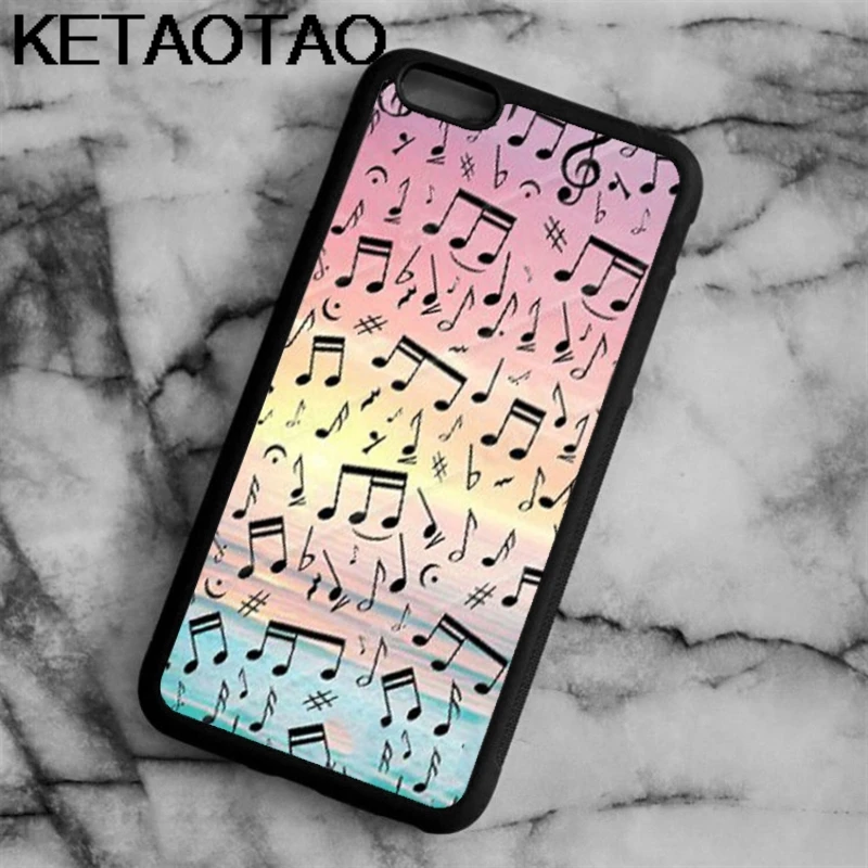 Чехол для телефона KETAOTAO с музыкальными нотами и аккордами для iPhone 4S SE 5C 5S 6 s 7 8 SE X Plus XR XS Max чехол из мягкого ТПУ резины и силикона - Цвет: Темно-серый