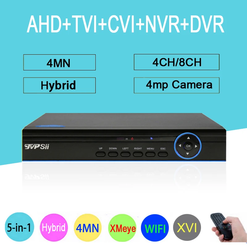

4MP ,1080P,960P,720P Surveillance Camera XMeye Blue Panel 4MN 4CH/8CH 6 in 1 WIFI XVI TVi CVI IP NVR AHD CCTV DVR Free Shipping
