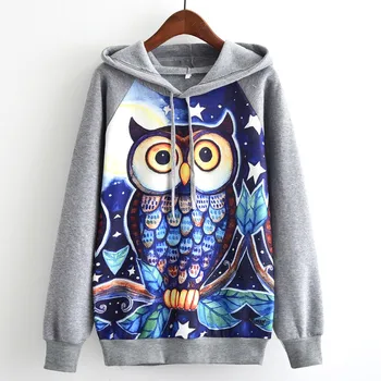 

3D Animal Print Harajuku Hoodies Women BTS Jumper Hoody For Women Cotton Pullover Cute Hooded Sweatshirt Tops Female Swissott
