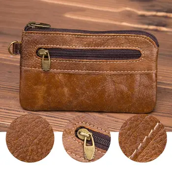 

2 Styles Fashion Women Men Leather Coin Purse Card Wallet Clutch Zipper Small Change Bag
