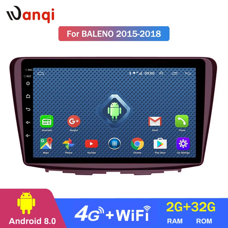 

Wanqi Android 8.0 2+32G wifi and 4G 2.5D full touch screen for Suzuki Baleno 2015-2018 built-in Radio Video Navigation