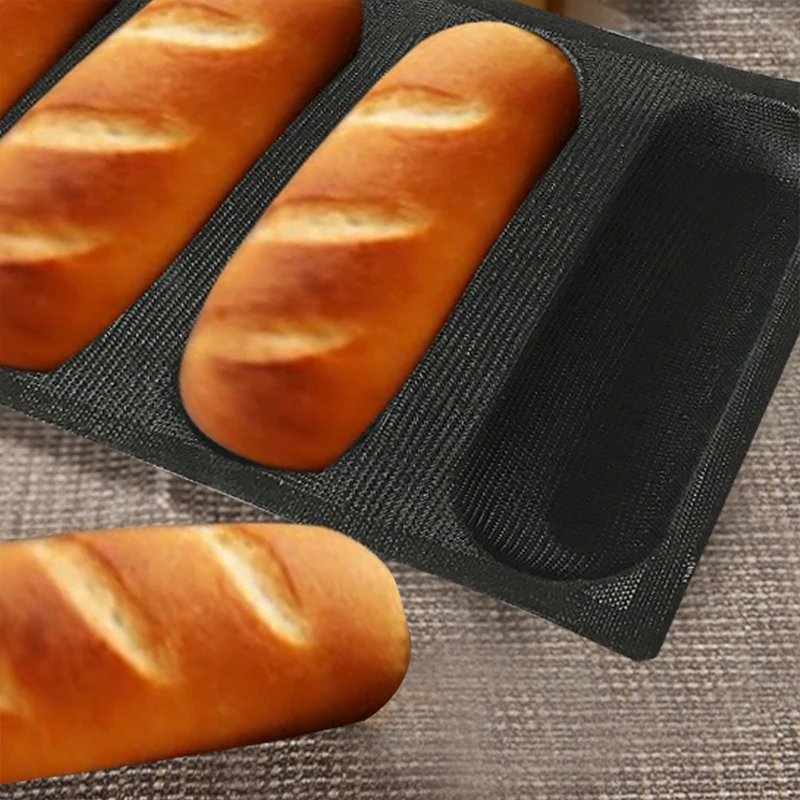 " 4 канала Sub rollsilicone перфорированные формы для выпечки хлеба противень для выпечки хлеба стеклянное плетеное полотно форма для хлеба