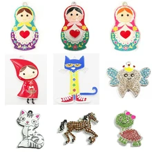 (Wählen Stil Erste) Jeder Stil 10 teile/beutel Emaille/Strass Kreide katze, Pferd, Rot Mädchen, schildkröte Anhänger Für Halskette Machen(China)