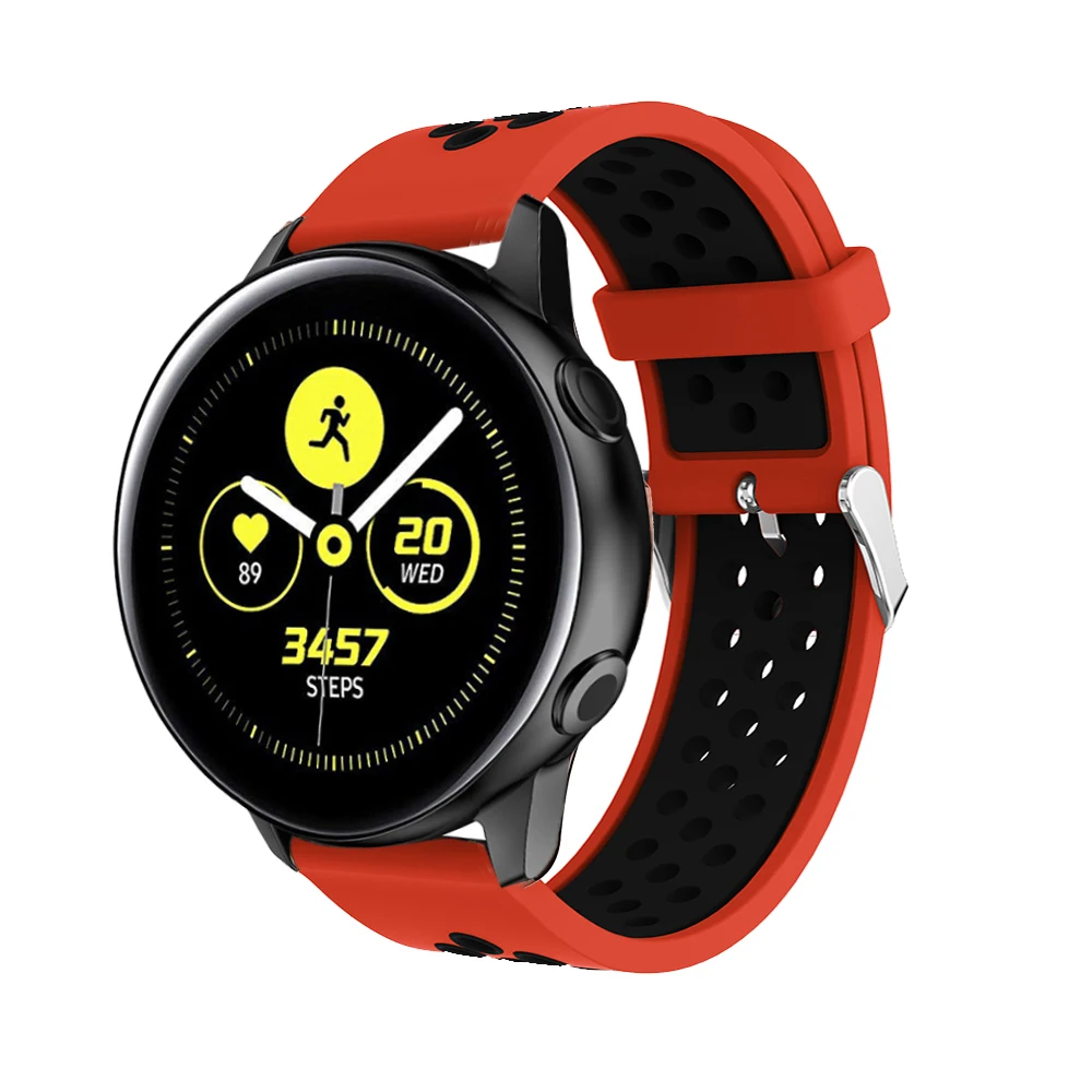 20 мм спортивный силиконовый ремешок для samsung Galaxy Watch Active 2 для Xiaomi Huami Amazfit Bip Смарт-часы браслет