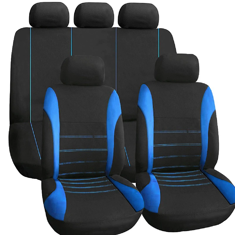 

9 Set Full Car Seat Covers Universal Seat Cover For Automobile Red Blue Gray Seat Protector Car-Styling Interior Accessories