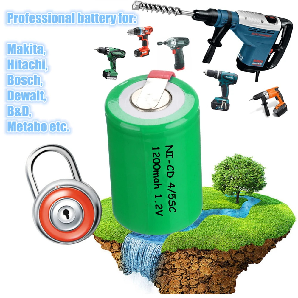 8 шт. 4/5SC 1200 мАч 1.2 В аккумулятор nicd аккумуляторные батареи для Makita Bosch B & D Hitachi metabo