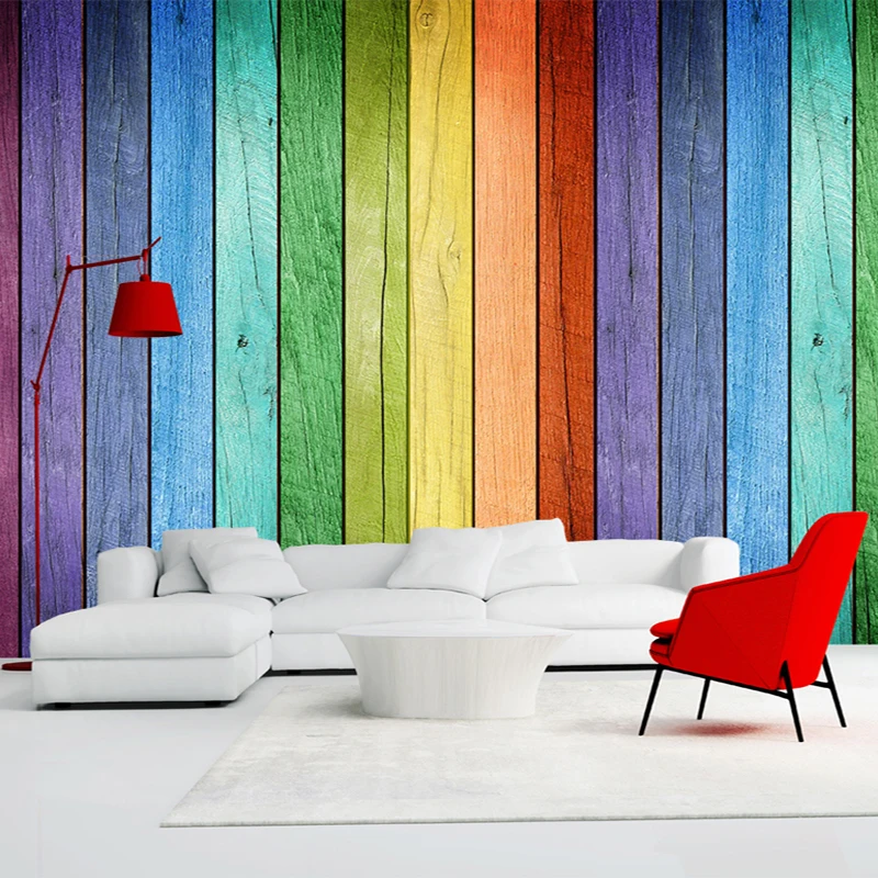 Colorful Rainbow Color Board Modern Creative Interior Photo Wallpapers Custom Any Size 3D Wall Murals Home Decor Papel De Parede