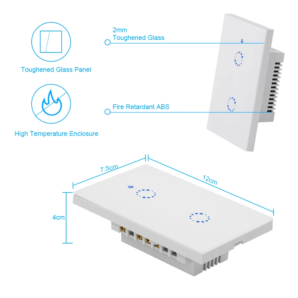 Умный настенный выключатель ITEAD Sonoff T1 ЕС США Wi Fi RF 433/ APP/сенсорное управление 1 /2 /3