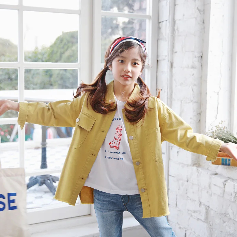 

2019 Girls Trench Coat Student Clothes Sprint New Fashion Jackets School Korean Kids Clothing Children Windbreaker For Girls 12