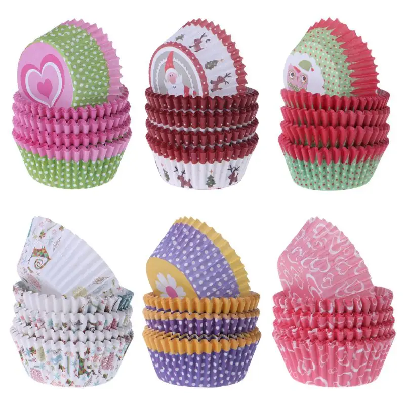 

100pcs Disposable Cupcake Wrapper Paper Cake Baking Cups Liner Muffin Case Tools Grease-proof Paper Cupcake Cup Baking Tools