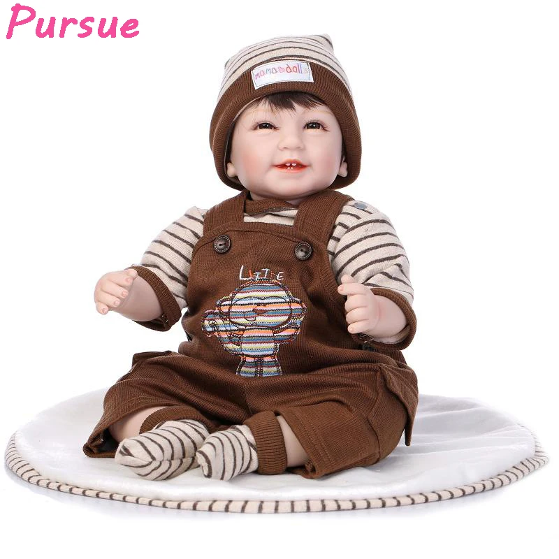 

Pursue Reborn Silicon Doll Baby Alive 55cm Reborn Silicone Doll for Girls Educational Toys bebe reborn menina de silicone menina