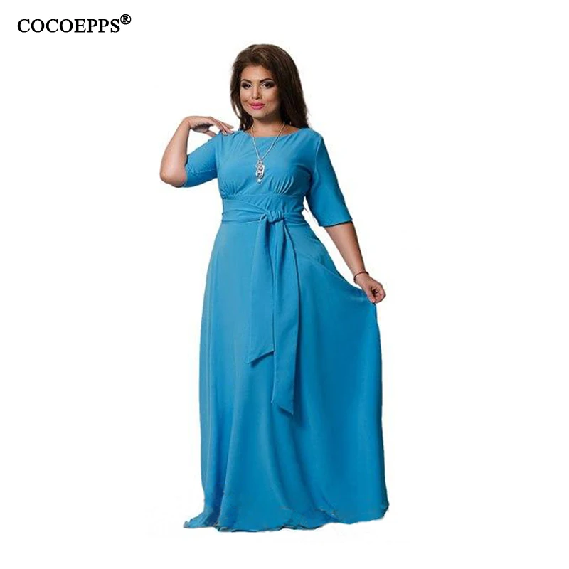 COCOEPPS Plus Size Women Long Floor Dress Autumn Large Size 5XL 6XL Maxi Dress Elegant Party Club Sexy Big Size Open back dress