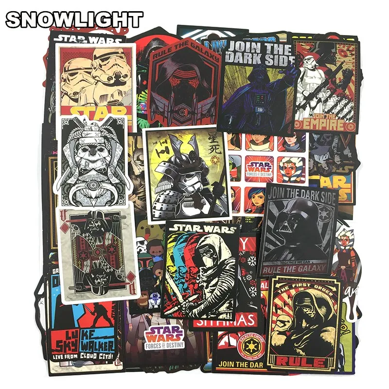 50pcs/pack New Super Cool Star Wars Stickers for Luggage Laptop Decal Skateboard Stickers Moto Bicycle Car Guitar Fridge Sticker