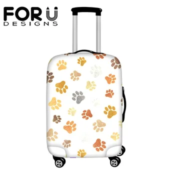 

FORUDESIGNS Travel Suitcase Dust Rain Cover Accessories Luggage Protective Elastic Bag 3D Animal Footprints Print Spandex Covers