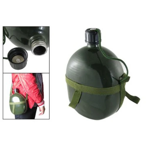 SEWS Пешие прогулки 2.5L емкость Военная фляга чайник армейский зеленый w плечевой ремень