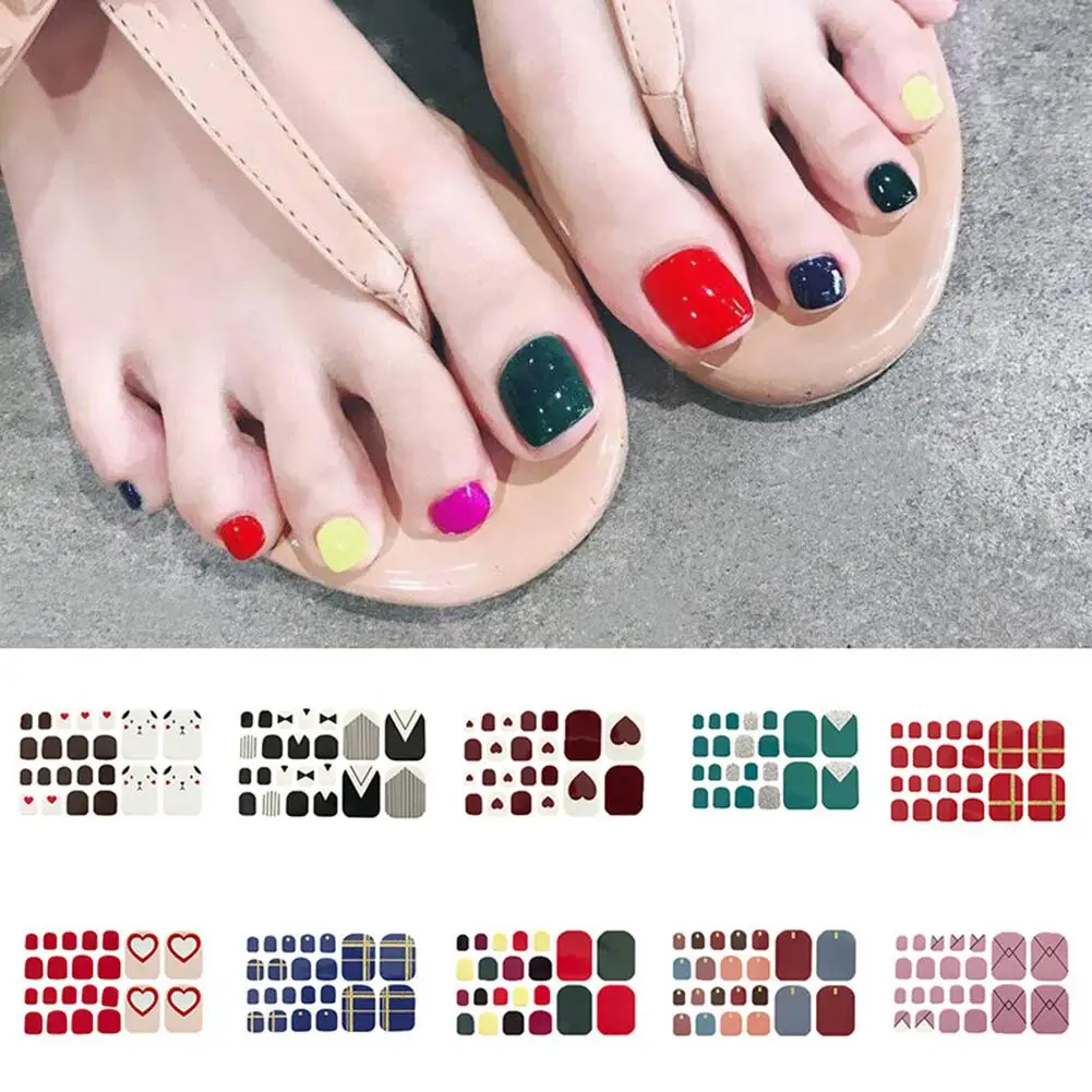 

22Pcs Fashion Nail Art Stickers Kids Waterproof Flower Love Heart Toenail Stickers Adhesive Art Decals Manicure