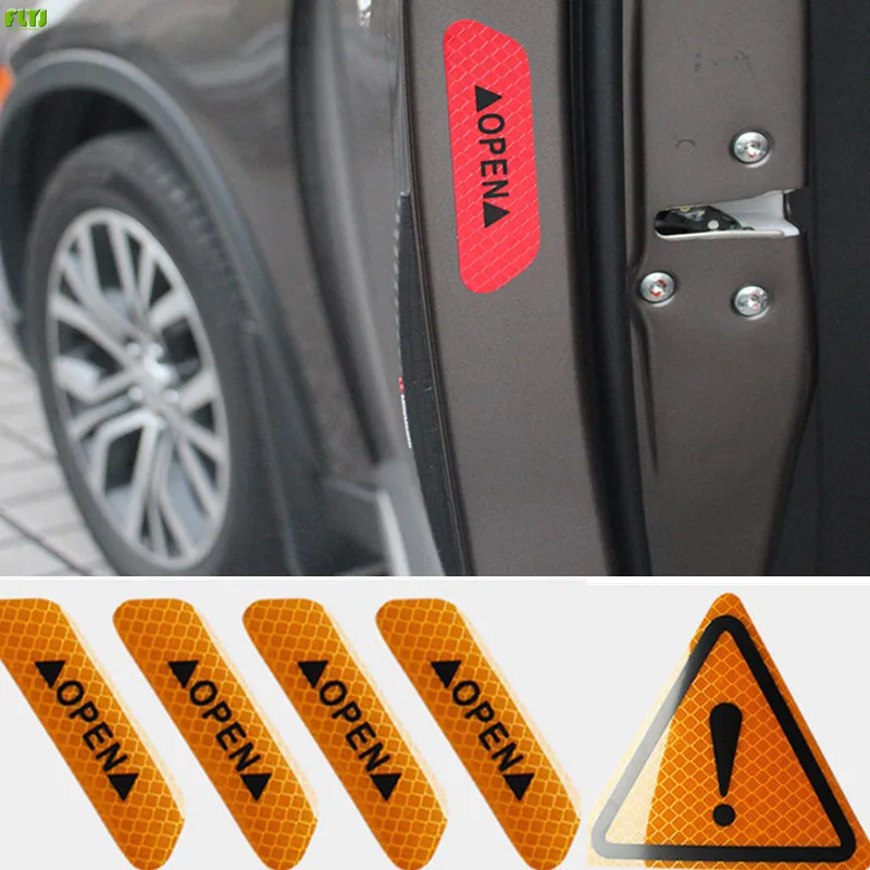 

FLYJ Car stickers Car door warning Reflective stickers car styling accessories for toyota trd camry rav4 corolla avensis