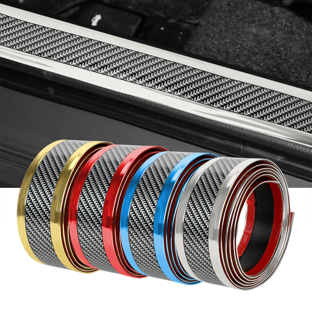 

YOSOLO 2 Meter Rear Bumper Sticker Rubber Moulding Strip Car Trim Bumper Strip DIY Door Sill Protector Edge Guard