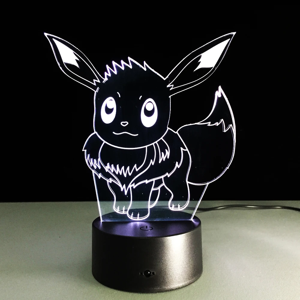 Светодиодный ночник POKEMON Umbreon PIKACHU EEVEE CHARMANDER SQUIRTLE, красочный светильник для кровати, осветительный светильник вечерние, атмосферный Декор